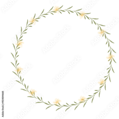 Hand drawn floral frames with flowers. Wreath. Elegant logo template. Vector illustration for labels, branding business identity, wedding invitation