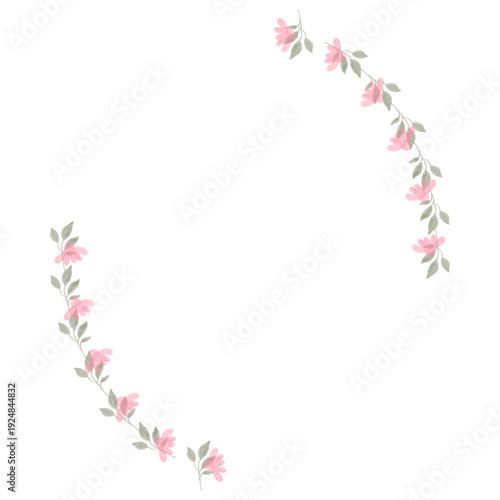 Hand drawn floral frames with flowers. Wreath. Elegant logo template. Vector illustration for labels, branding business identity, wedding invitation