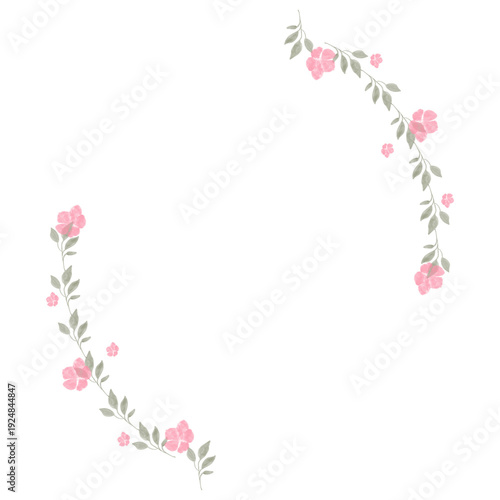 Hand drawn floral frames with flowers. Wreath. Elegant logo template. Vector illustration for labels, branding business identity, wedding invitation