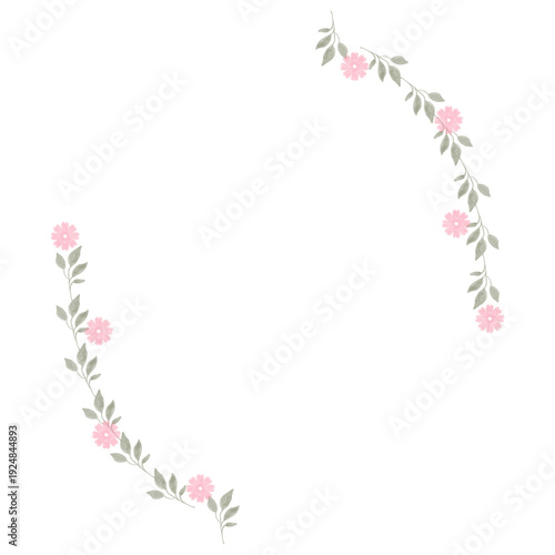 Hand drawn floral frames with flowers. Wreath. Elegant logo template. Vector illustration for labels, branding business identity, wedding invitation