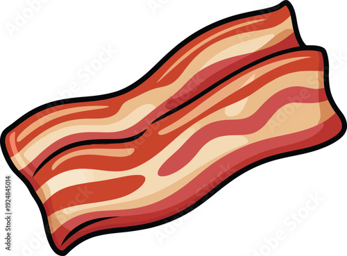 Cute cartoon a illustrator vector bacon