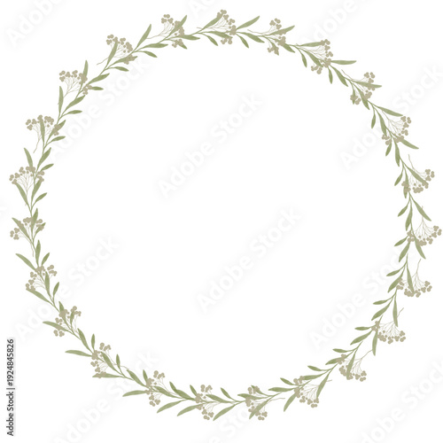 Hand drawn floral frames with flowers. Wreath. Elegant logo template. Vector illustration for labels, branding business identity, wedding invitation