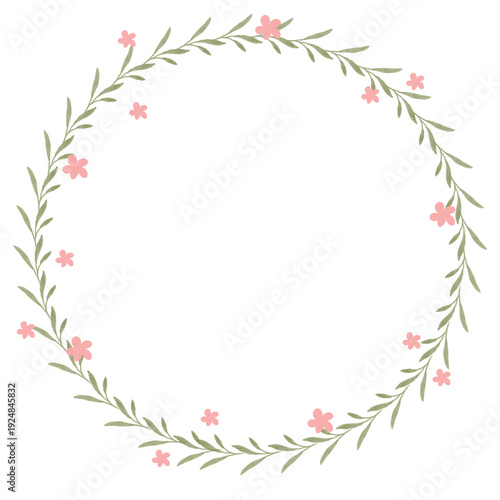 Hand drawn floral frames with flowers. Wreath. Elegant logo template. Vector illustration for labels, branding business identity, wedding invitation
