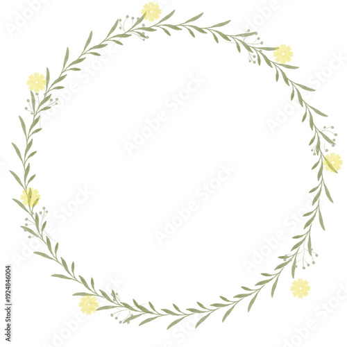 Hand drawn floral frames with flowers. Wreath. Elegant logo template. Vector illustration for labels, branding business identity, wedding invitation