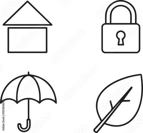 set of black and white icons for web