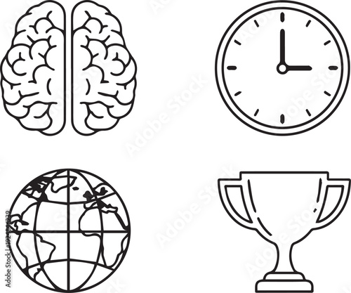 set of black and white icons for web