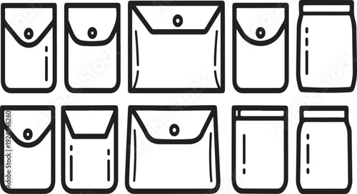 Illustration of various envelope styles and designs Vector