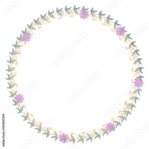 Hand drawn floral frames with flowers. Wreath. Elegant logo template. Vector illustration for labels, branding business identity, wedding invitation