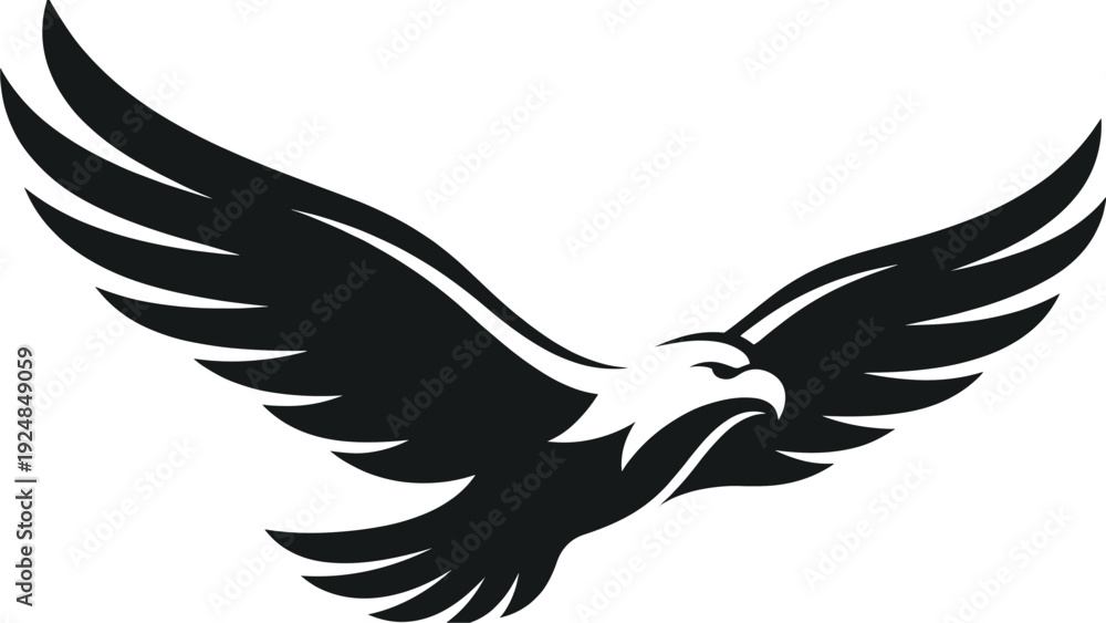 Fototapeta premium Majestic Eagle Silhouette Flying - Bold Business Symbol, Freedom & Power