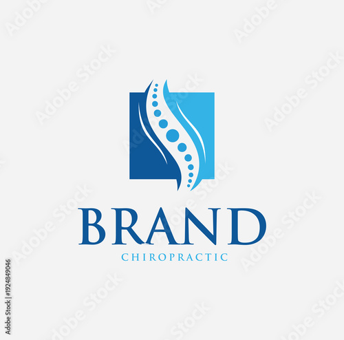 Spine logo clinic medicine chiropractic backbone health Design Vector illustration