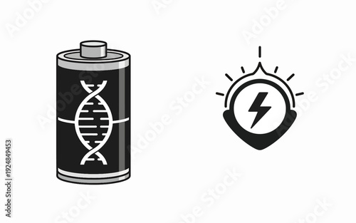 Biotechnology energy storage and genetic power source illustration