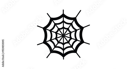 A simple black spiderweb illustration on a white background
