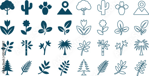 Botanical and natural including trees, flowers, and leaves