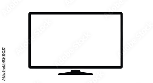 Simple illustration of a flat panel television with a blank screen
