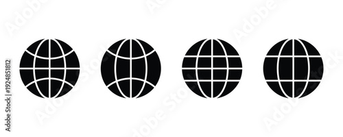 Web icon vector. world web icon. Global search icon. Go to web sign and symbol. www earth globe icons. Website icon for contact icons. Website icon set.