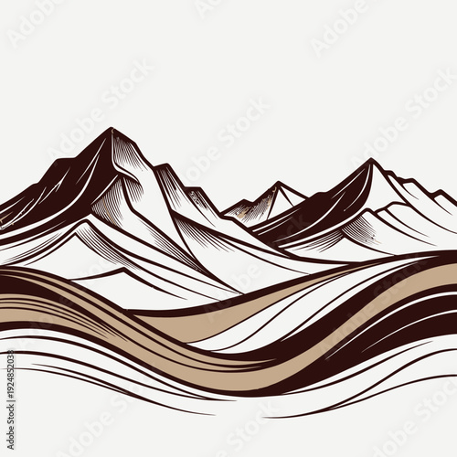 Mountain Range Landscape vector illustration