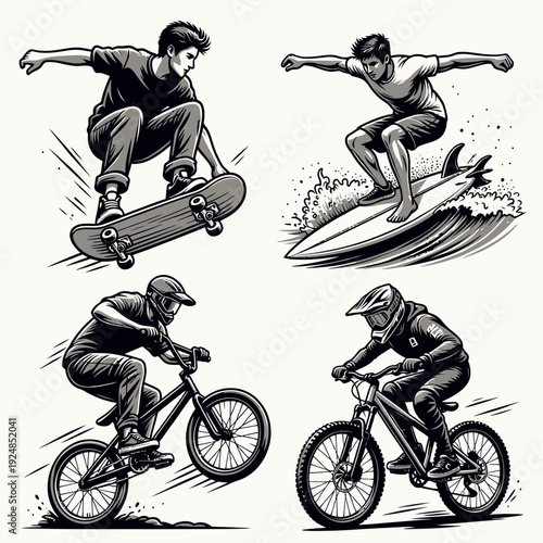 Action Sports Men vector