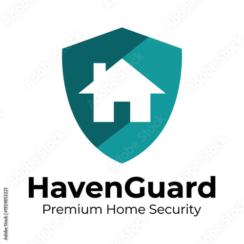 HavenGuard logo showcases a house icon within a shield, symbolizing premium home security and safety solutions, establishing trust and assurance in protecting residences.