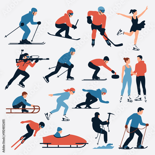 Winter Sports Icons vector illustration