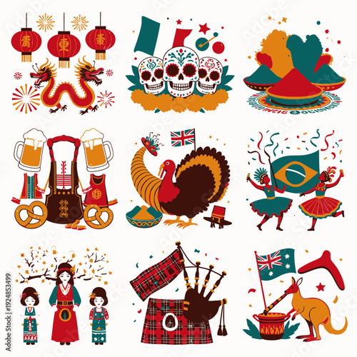 Cultural Celebrations Around the World vector illustration