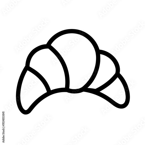 Minimalist croissant french pastry vector icon