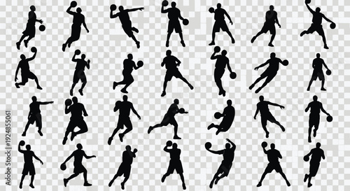 Soccer Player Action Poses Silhouette Collection Illustration