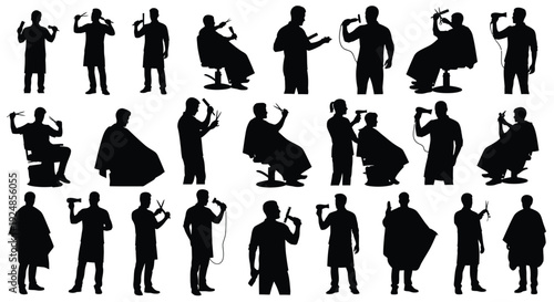 Dancing Couple Poses Silhouette Collection Illustration