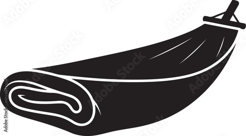 Black Hammock with White Lines on Clean Background Illustration