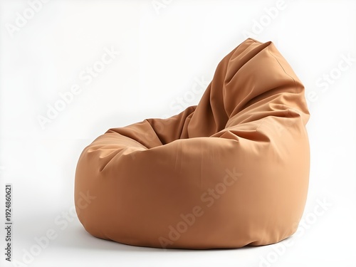 Wallpaper Mural single soft brown bean bag chair isolated on white background Torontodigital.ca