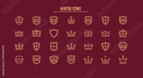 Collection of Heraldic Icons and Symbols.