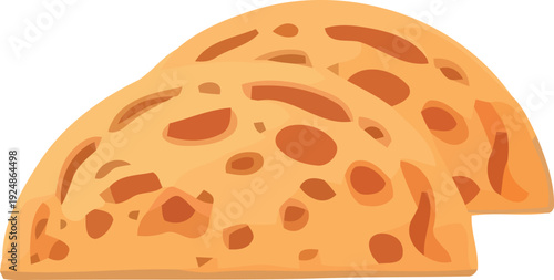 Delicious slice of cheese with holes on white background