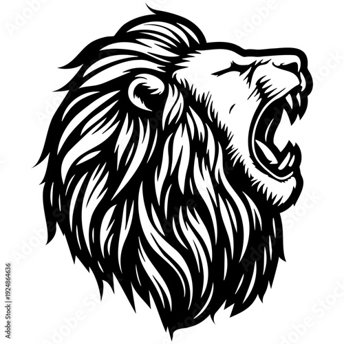 Lion Head Illustration.