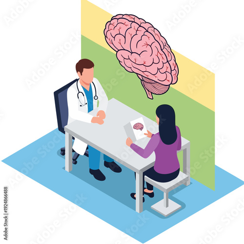 Doctor consulting with patient in a medical office setting.