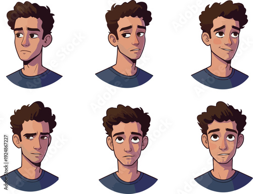 Pixel Art Character Emotes Diverse Expressions on White