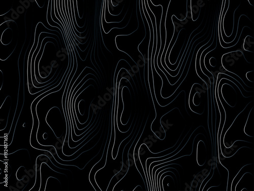 Vector white and gold line luxury organic pattern. black background. Japanese style abstract wave, elegant water, contour, topography, cloud elegant texture. Premium fancy minimal template