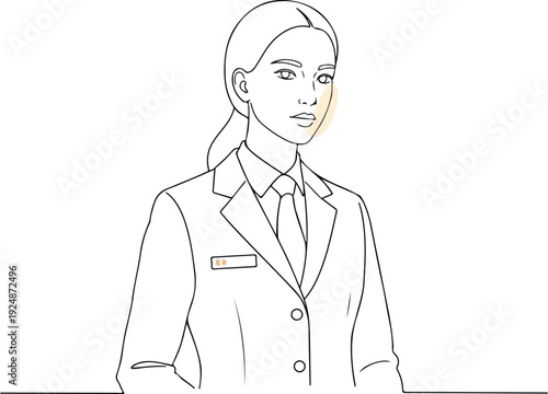 Professional Woman in Doctor's Coat with White Background