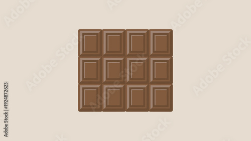 A delicious chocolate bar on a plain background, perfect for snacking or baking
