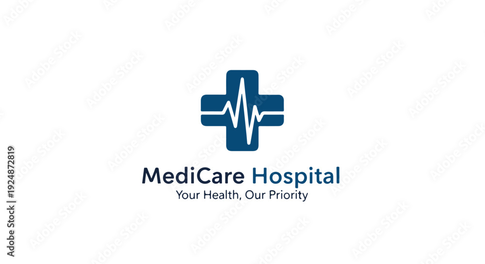 Obraz premium Healthcare Heart Cross Logo Design for Hospital, Clinic and Medical Center