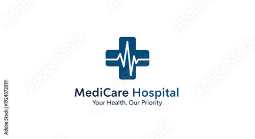 Healthcare Heart Cross Logo Design for Hospital, Clinic and Medical Center