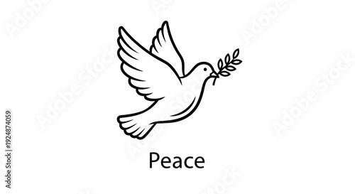 Dove of Peace with Olive Branch - Symbol of Hope and Serenity