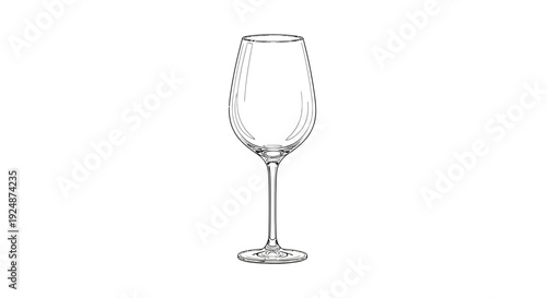 Elegant Wine Glass Illustration - Classic Stemware for Beverage Enjoyment