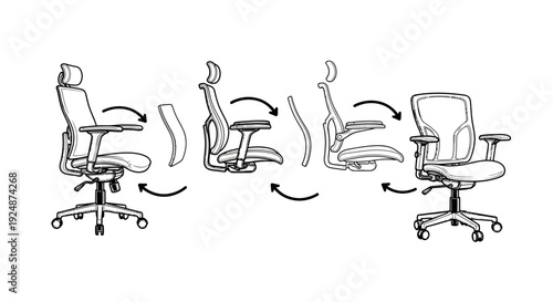 Ergonomic Office Chair Assembly and Adjustment Stages