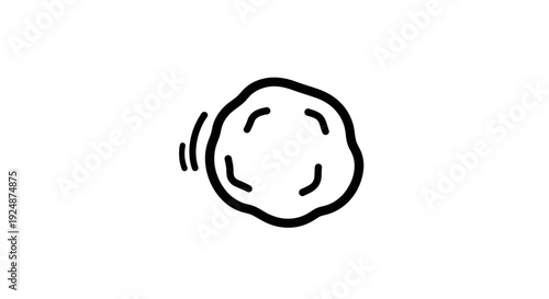 Abstract Blob Shape Wiggling With Motion Lines, Hand Drawn Doodle Icon