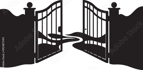 Open gate pathway to new beginnings and opportunities ahead