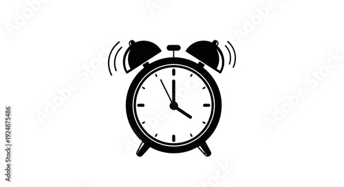 Vintage Alarm Clock Ringing, Time to Wake Up, Retro Style