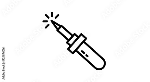 Soldering Iron Icon, Electronic Tool for Repair and DIY Projects, Vector Illustration