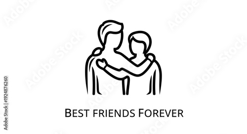 Best Friends Forever Icon: Two People Hugging, Symbol of Friendship and Support