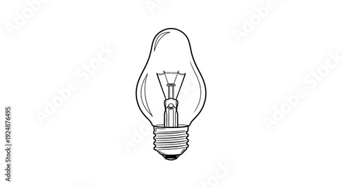 Vintage Incandescent Light Bulb Illustration, Classic Edison Style Filament Lamp