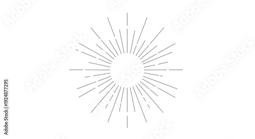 Retro Sunburst Burst Rays Graphic Element, Vintage Starburst Explosion, Abstract Radial Lines