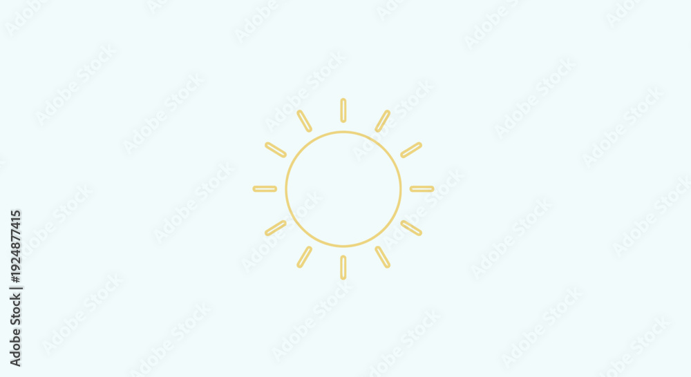 Fototapeta premium Minimalist Sun Icon on Light Blue Background